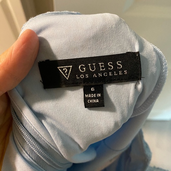 Baby Blue Guess Garden Party Frill Dress - Picture 2 of 4